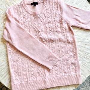 👚JCrew Cable Crewneck Sweater w/ Fringe
